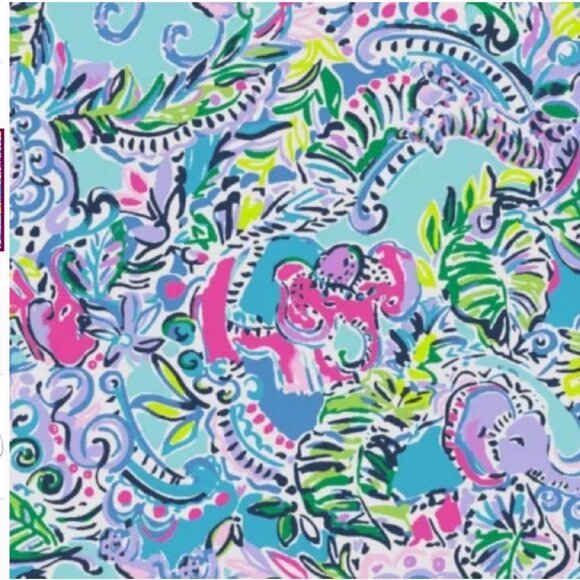 Lilly Pulitzer “Over the Rainbow” Face Mask | EUC | Elephant Print | Collectible - Picture 4 of 10